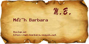 Méh Barbara névjegykártya